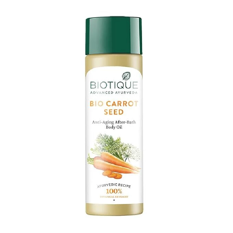Biotique Carrot Seed Anti- Ageing After- Bath Body Oil, 120 ml-1.webp